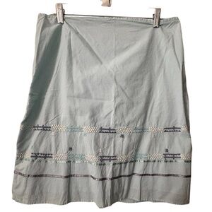 100% Cotton Mint Skirt With Side Zipper